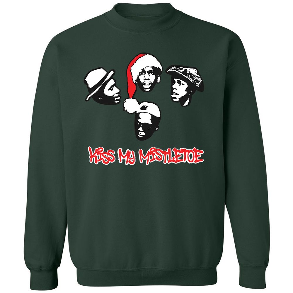 Kiss My Mistletoe Xmas Rap - Forest Green - 4