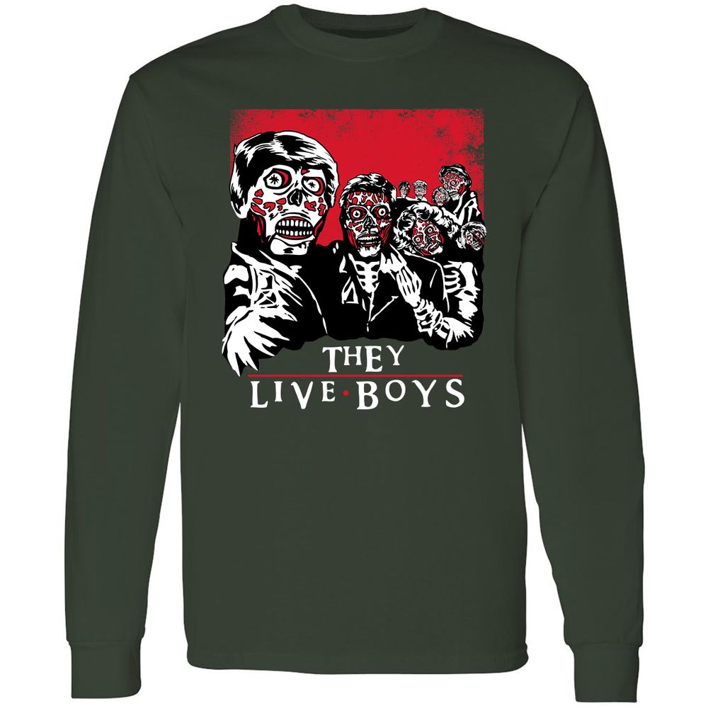 Long Sleeve T-Shirt - B63RZX96 - Forest Green - 4