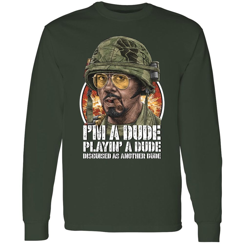Long Sleeve T-Shirt - BBXZH7B9 - Forest Green - 4