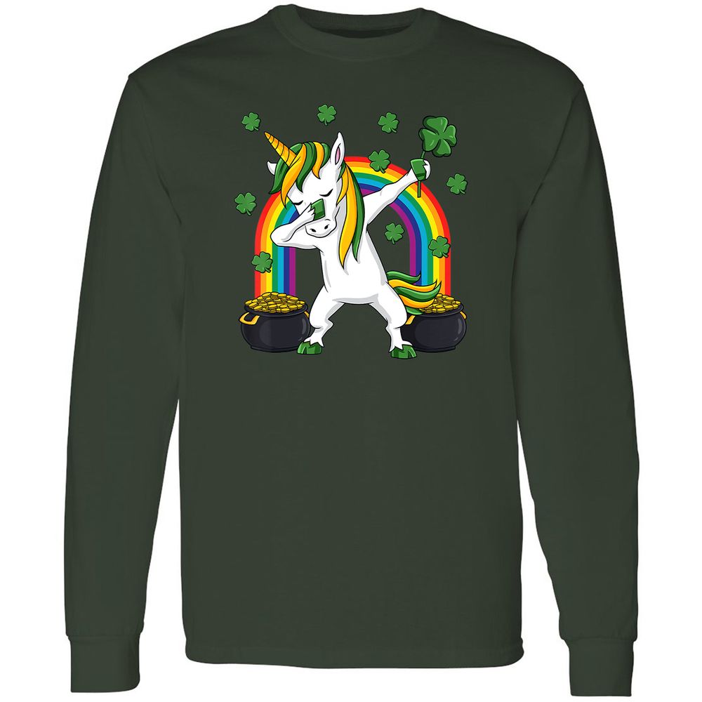 Long Sleeve T-Shirt - B6HWZQWL - Forest Green - 4