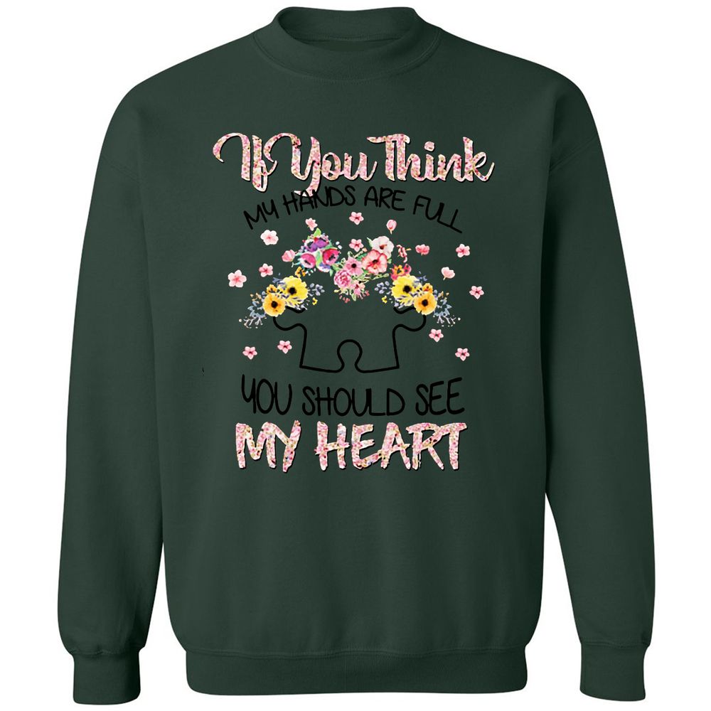 Classic Unisex Sweatshirt - A7D1E9WD - Forest Green - 4