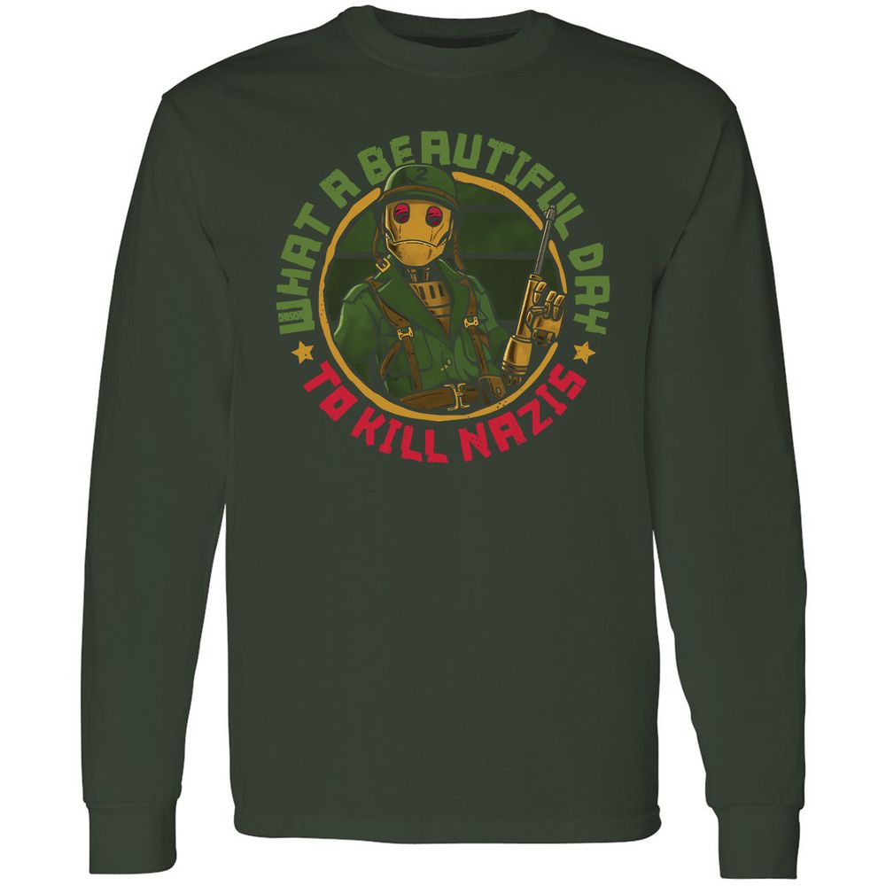 Long Sleeve T-Shirt - BHNA1P4Q - Forest Green - 4