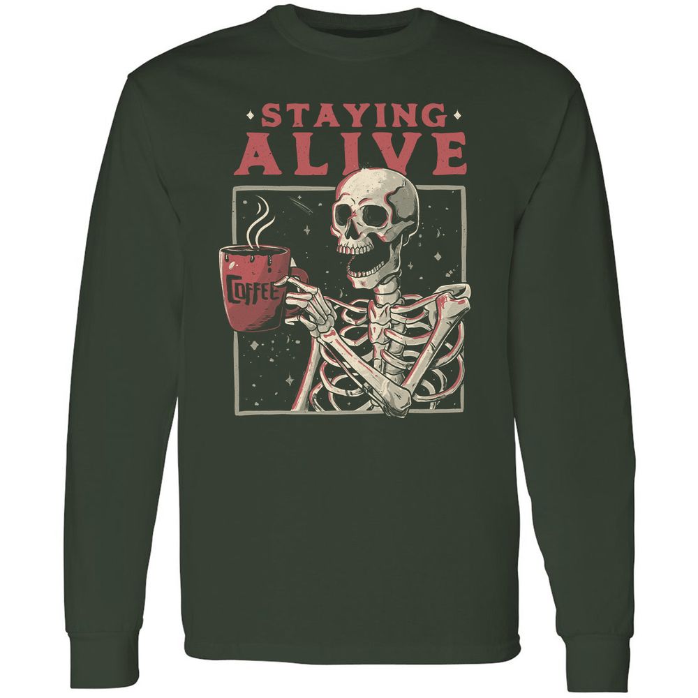 Long Sleeve T-Shirt - CCZ4ZL75 - Forest Green - 4