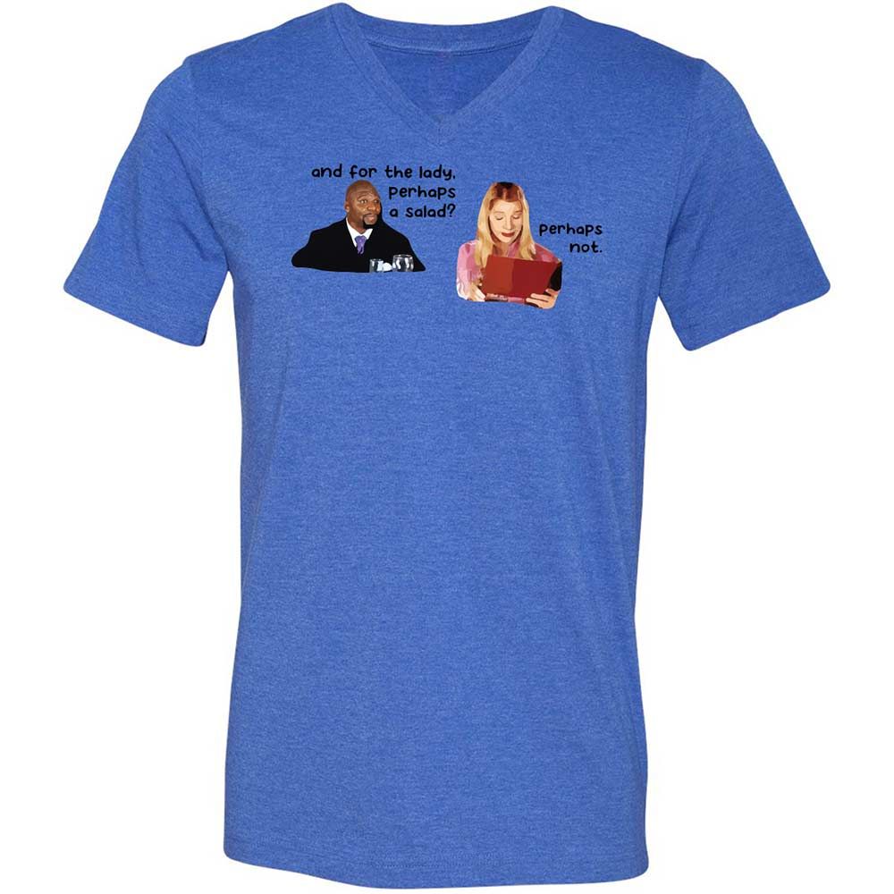 Unisex V-Neck T-Shirt - CBVWTR2Z - Heather True Royal - 4