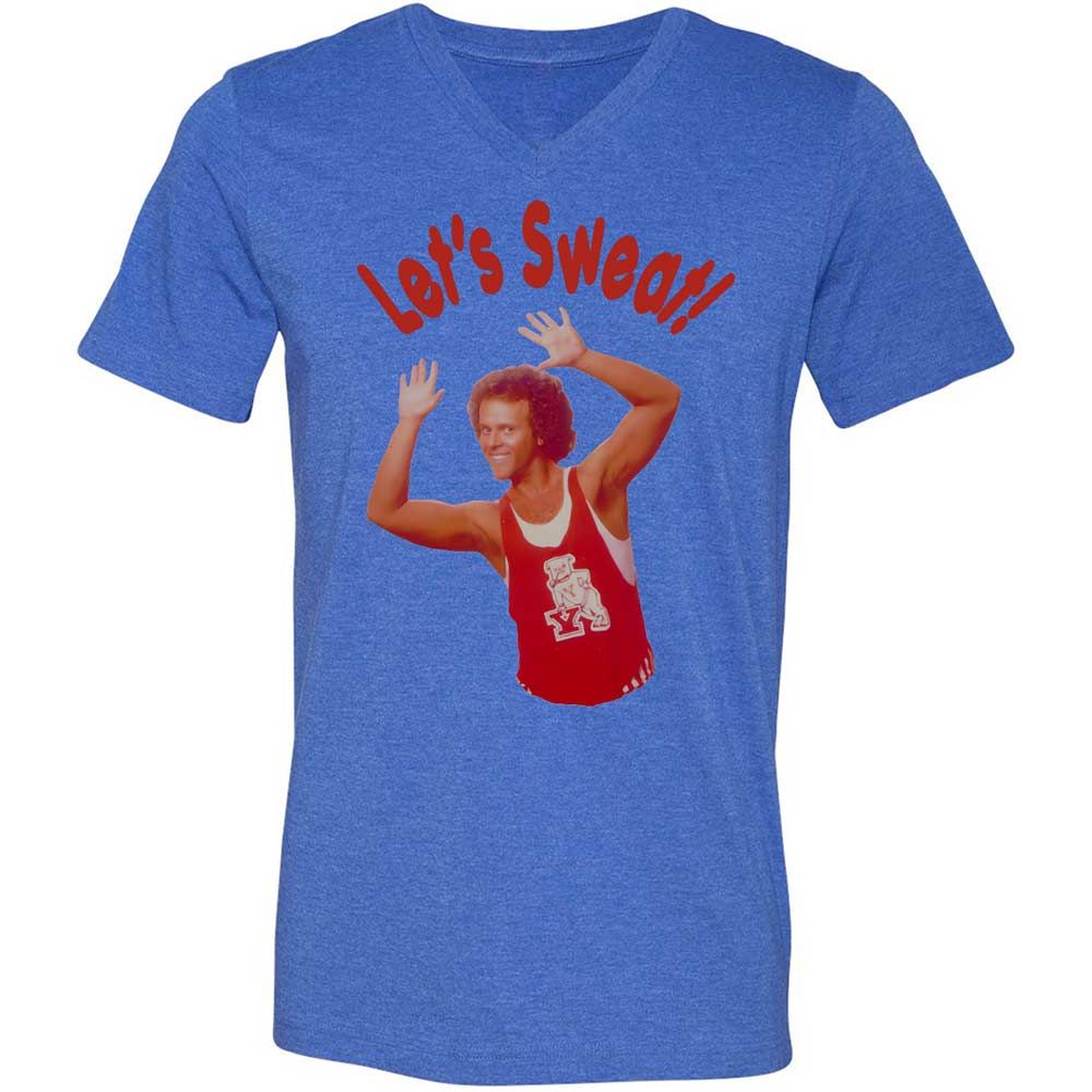 Unisex V-Neck T-Shirt - J5V38DGZ - Heather True Royal - 4