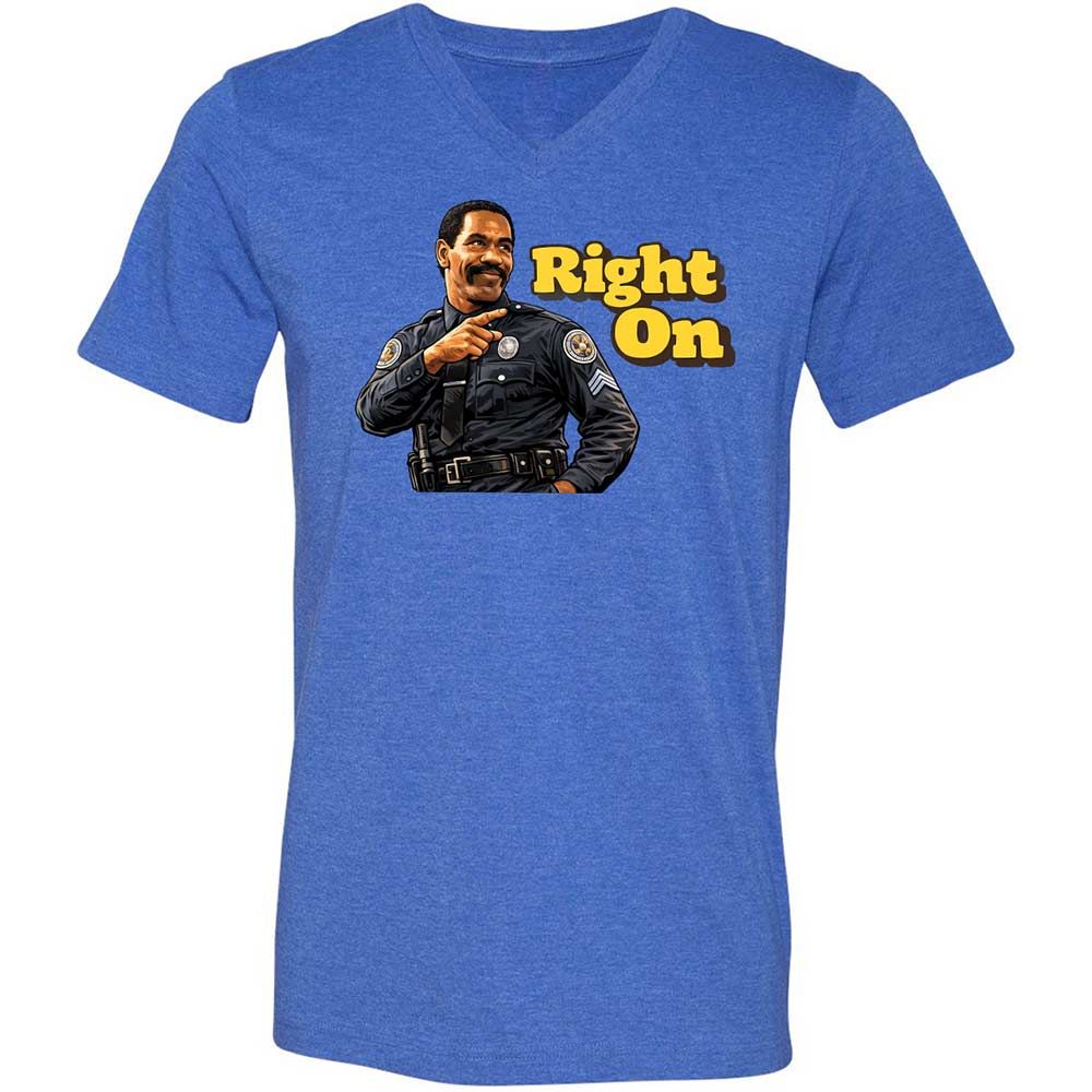 Unisex V-Neck T-Shirt - HTFWHYVP - Heather True Royal - 4