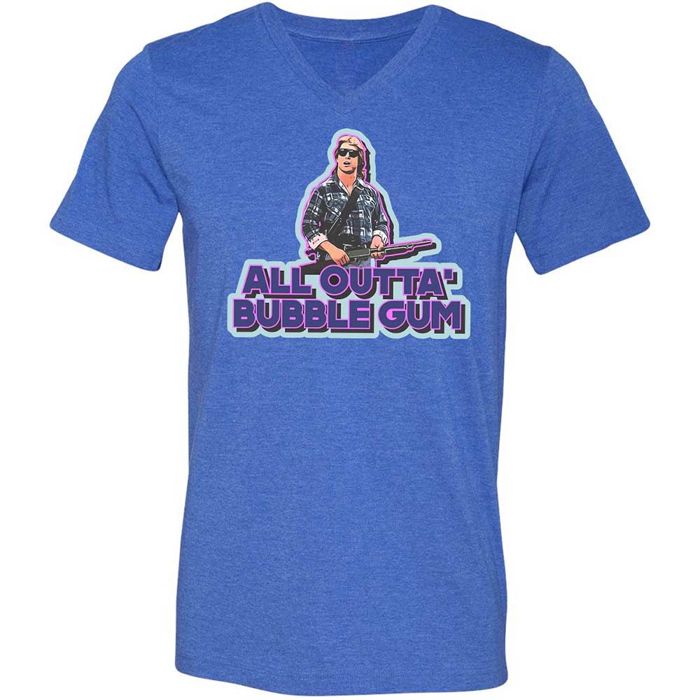 Unisex V-Neck T-Shirt - 2SQ2ZALE - Heather True Royal - 4