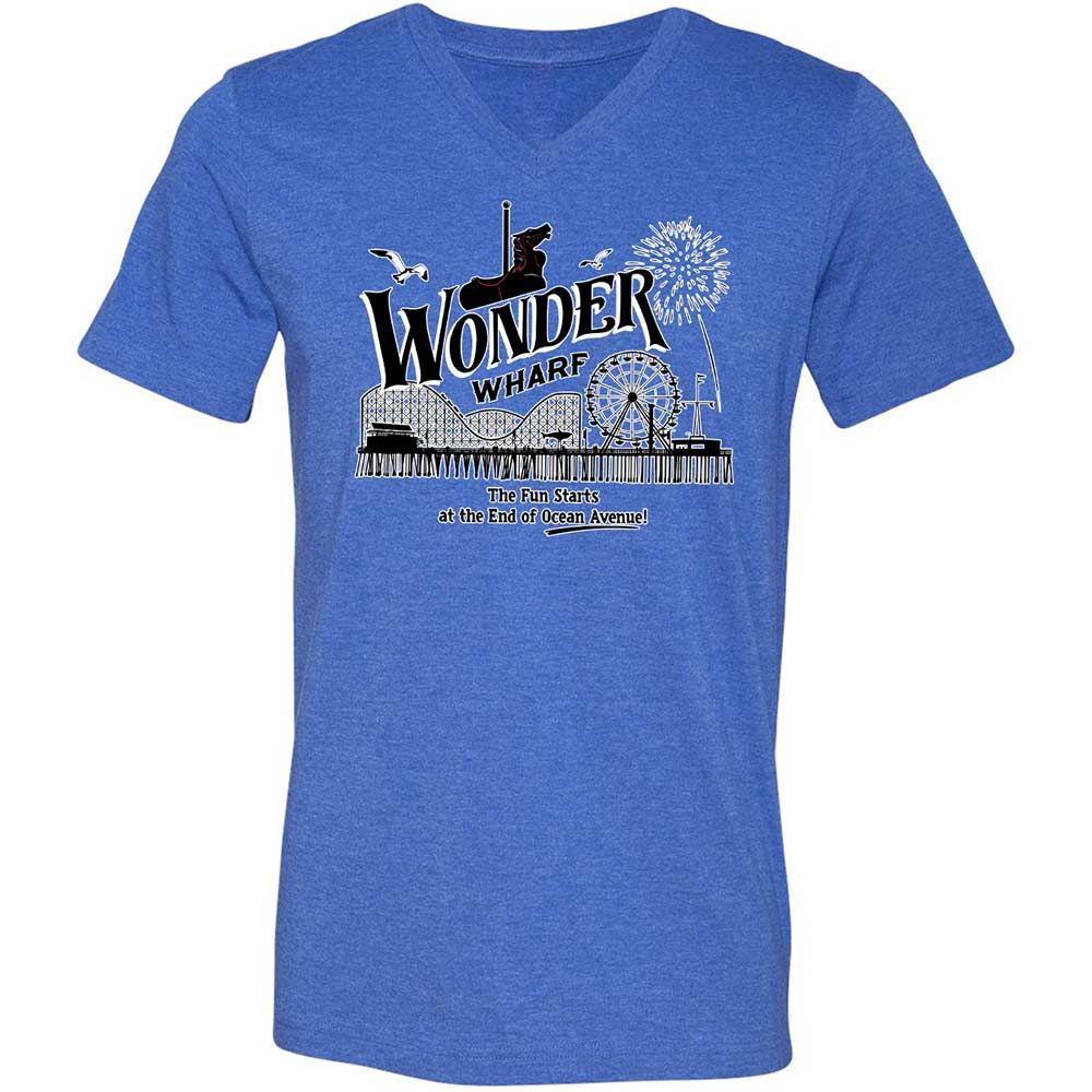 Unisex V-Neck T-Shirt - 9GY81CP5 - Heather True Royal - 4