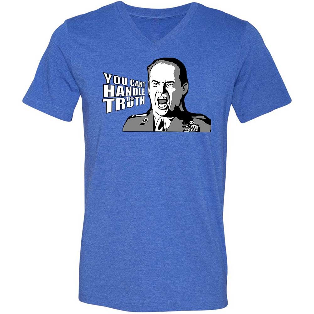 Unisex V-Neck T-Shirt - QATNX3CV - Heather True Royal - 4