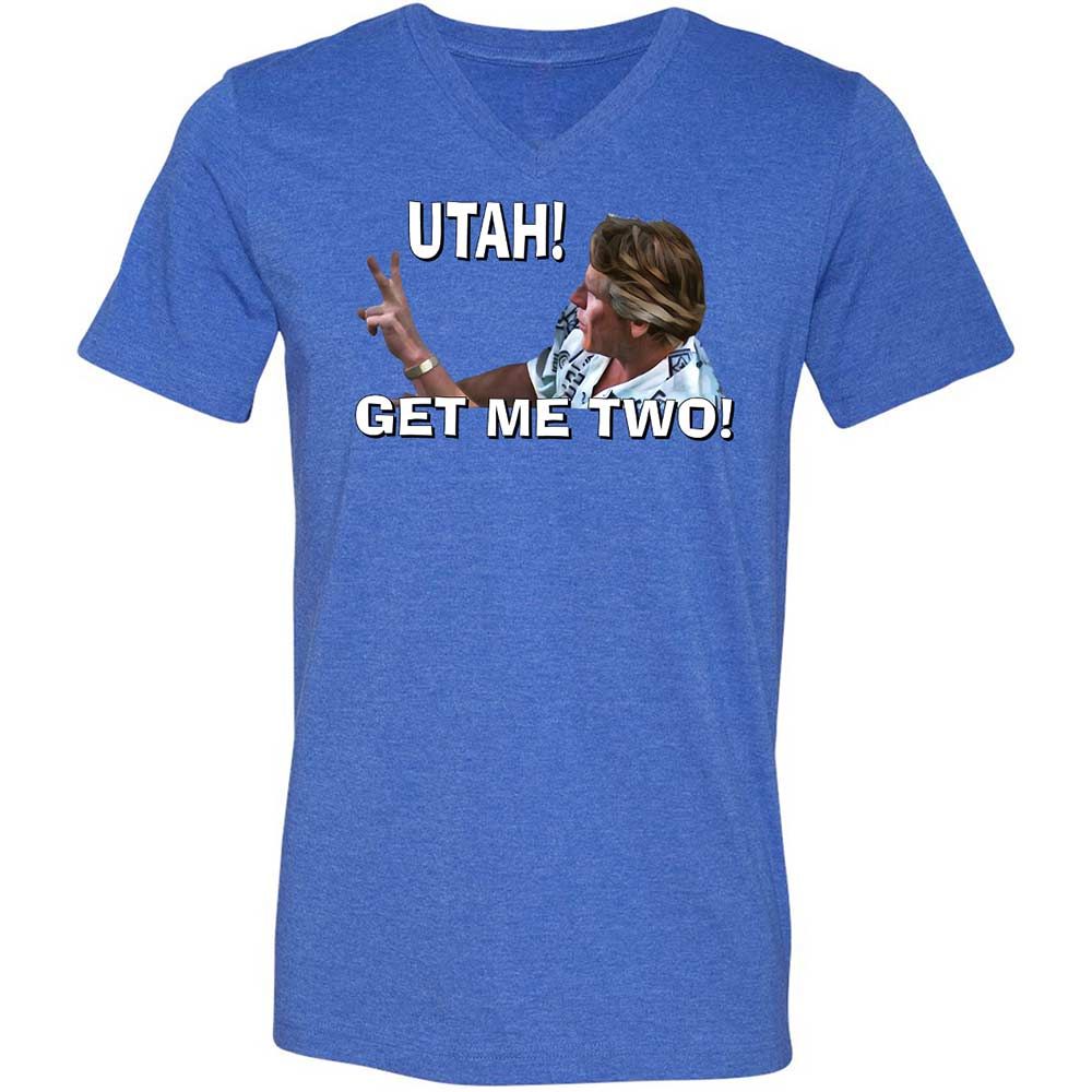 Unisex V-Neck T-Shirt - 4696MLQE - Heather True Royal - 4