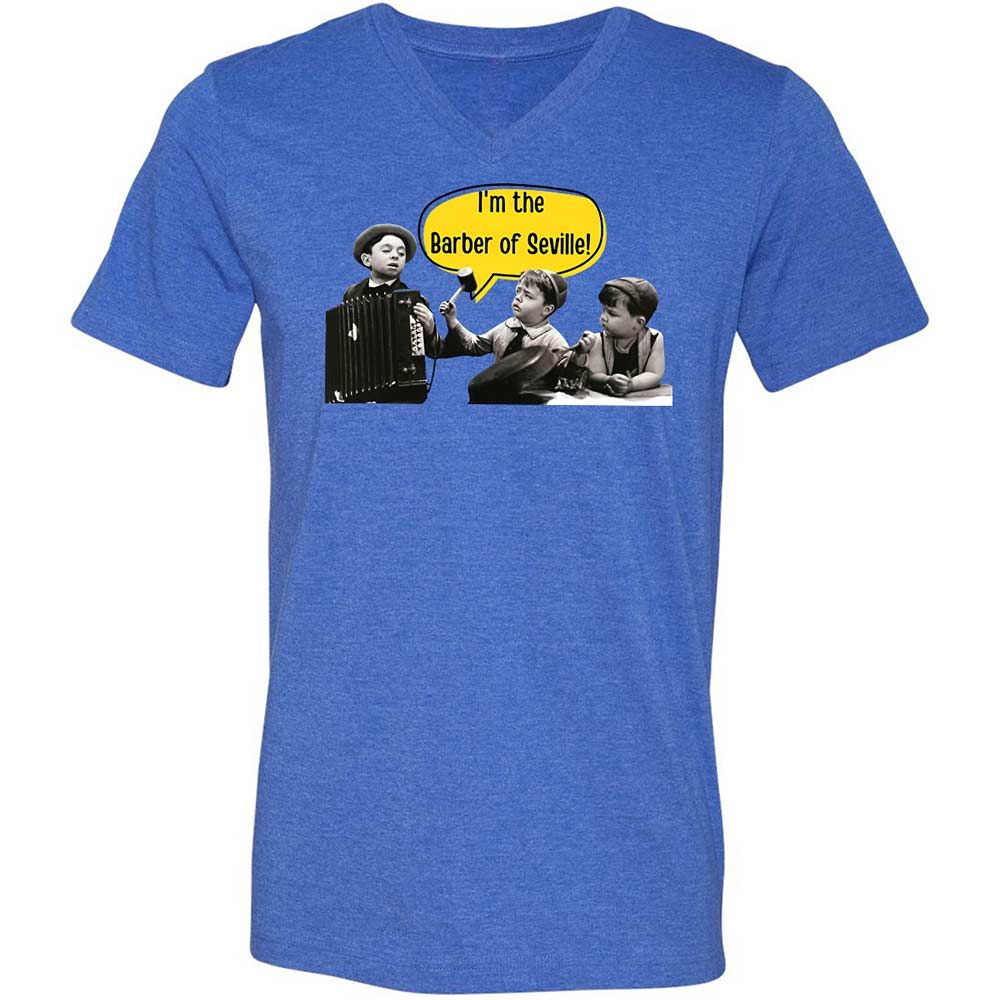 Unisex V-Neck T-Shirt - ANQYQH8G - Heather True Royal - 4