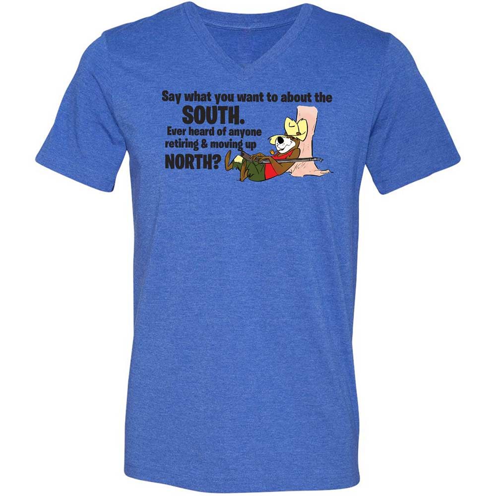 Unisex V-Neck T-Shirt - Q2PQ94JK - Heather True Royal - 4