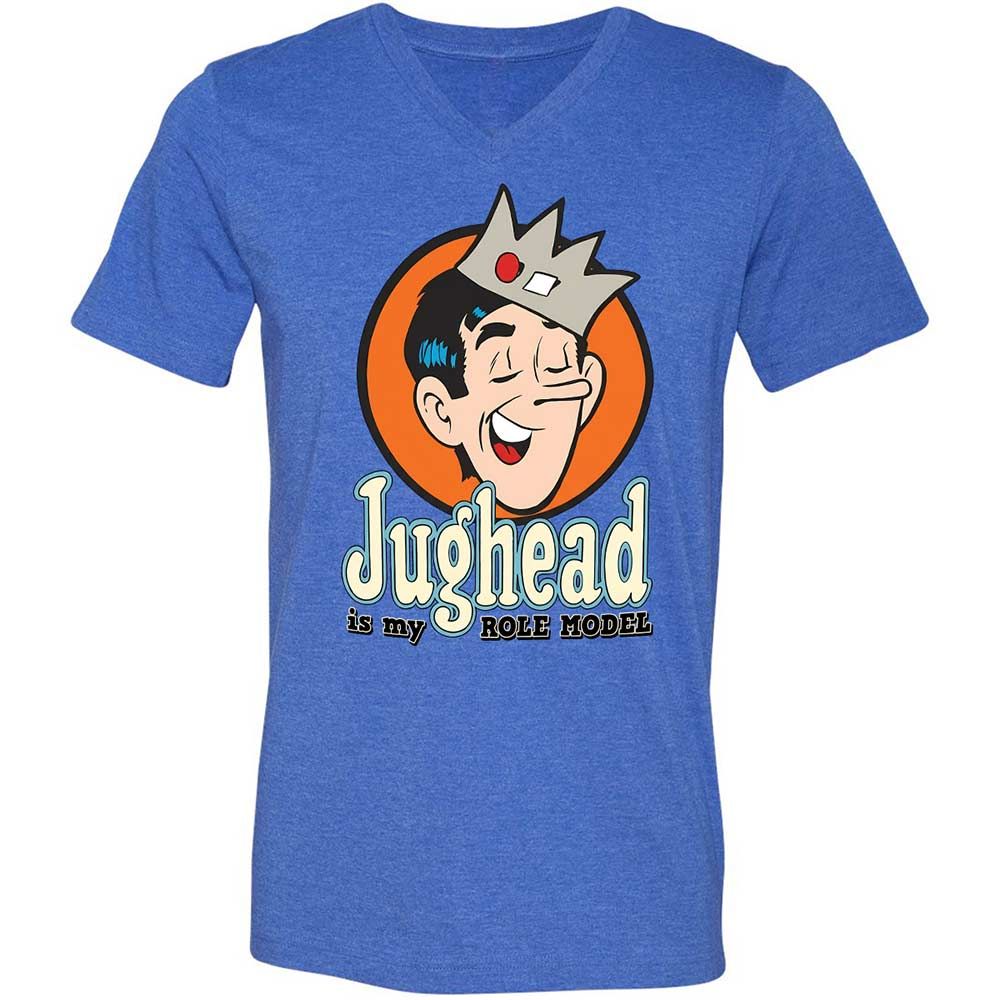 Unisex V-Neck T-Shirt - EJKURKUM - Heather True Royal - 4