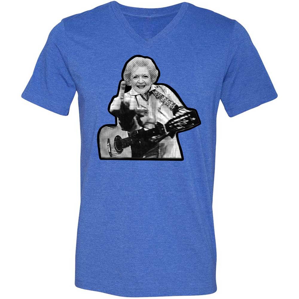 Unisex V-Neck T-Shirt - 8RN69VXF - Heather True Royal - 4
