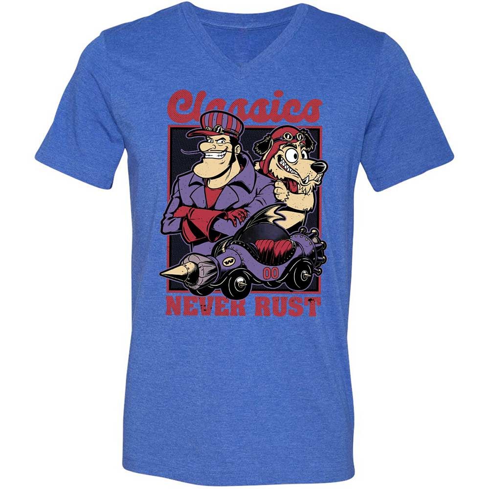 Unisex V-Neck T-Shirt - RBGTEHSV - Heather True Royal - 4