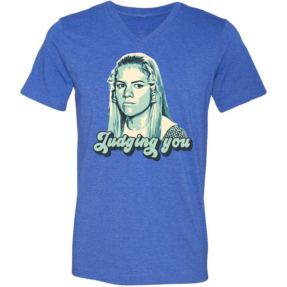 Unisex V-Neck T-Shirt - AMK3EHDQ - Heather True Royal - 4