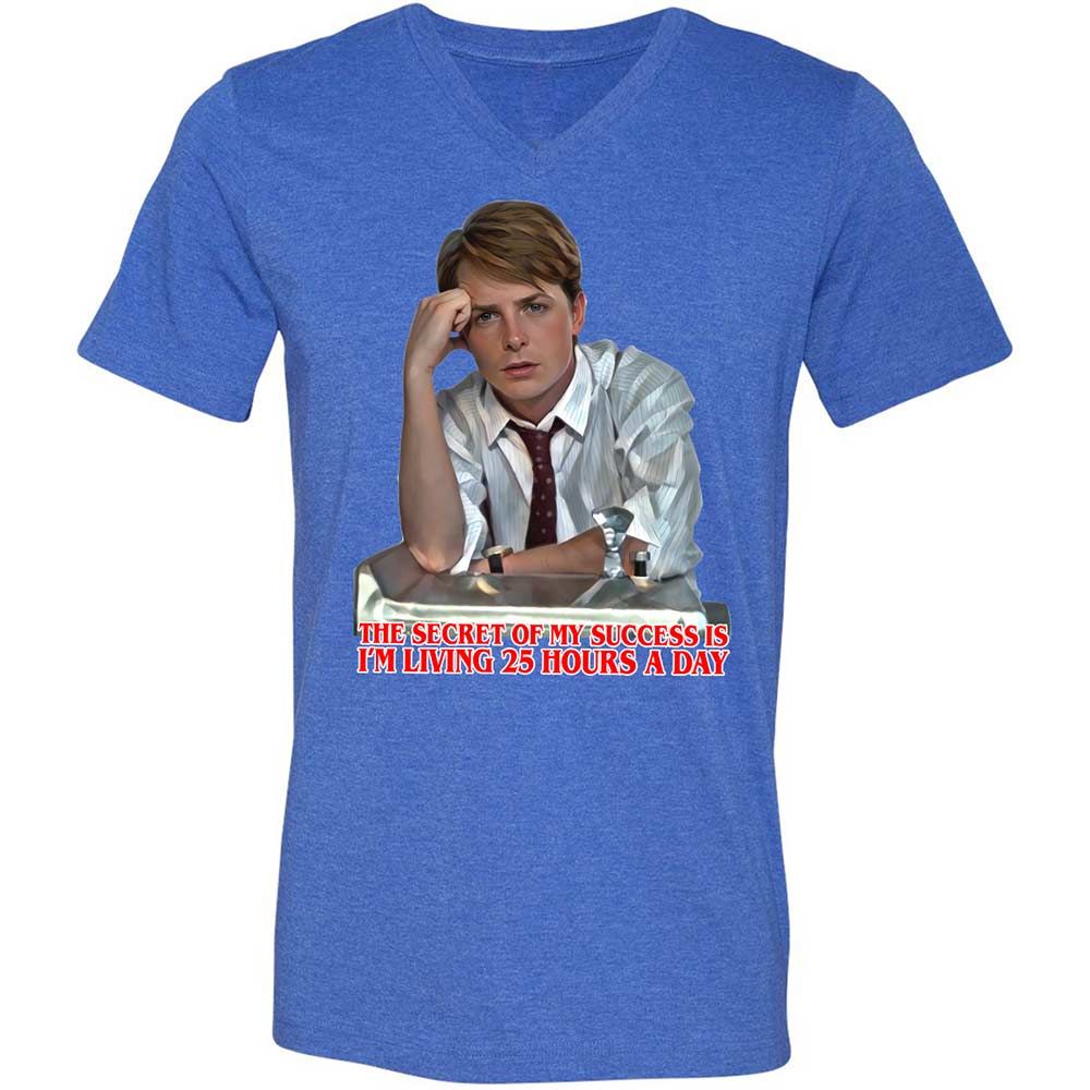 Unisex V-Neck T-Shirt - 99Q39PWJ - Heather True Royal - 4