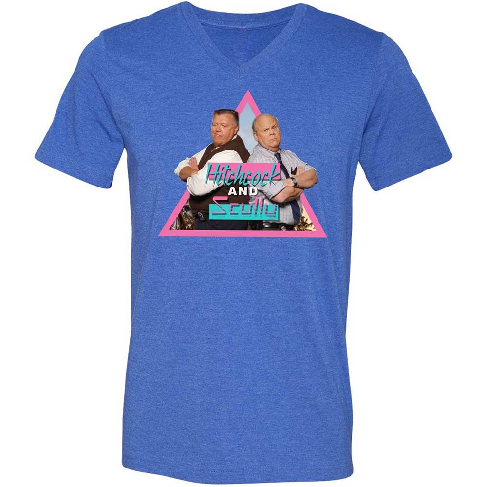 Unisex V-Neck T-Shirt - H5GK2YRW - Heather True Royal - 4