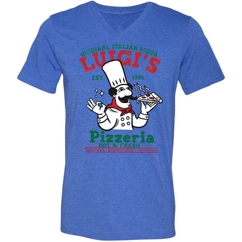 Unisex V-Neck T-Shirt - UAEK7RUU - Heather True Royal - 4