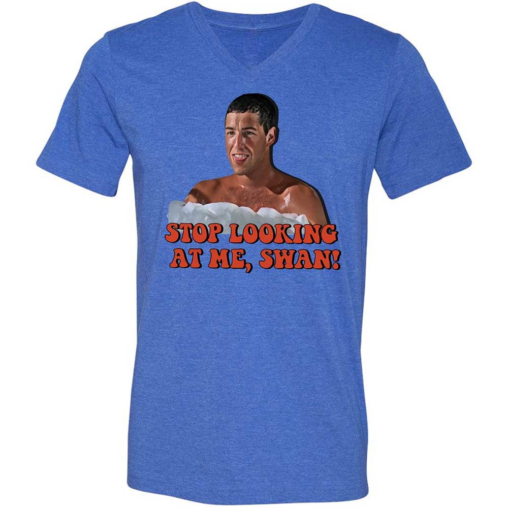 Unisex V-Neck T-Shirt - HS8KDUMF - Heather True Royal - 4