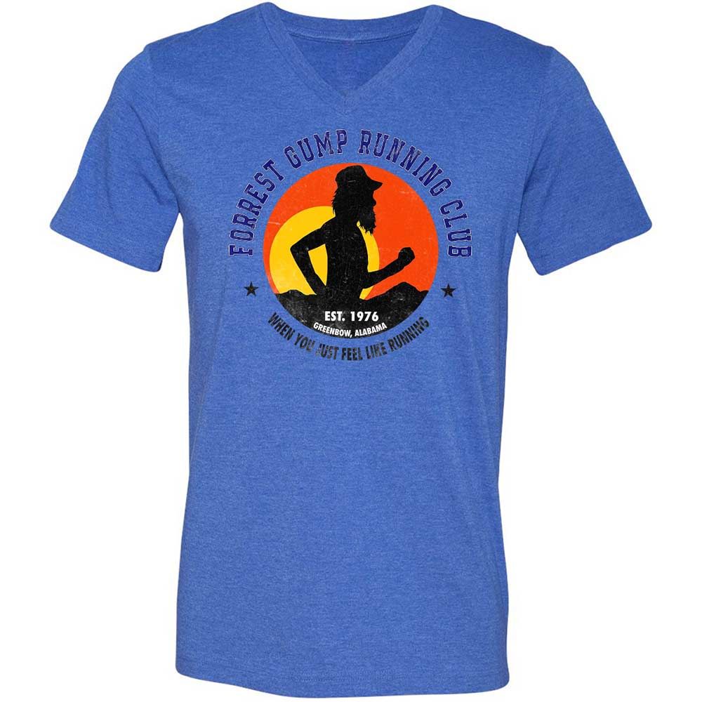 Unisex V-Neck T-Shirt - 5VK5WPBD - Heather True Royal - 4