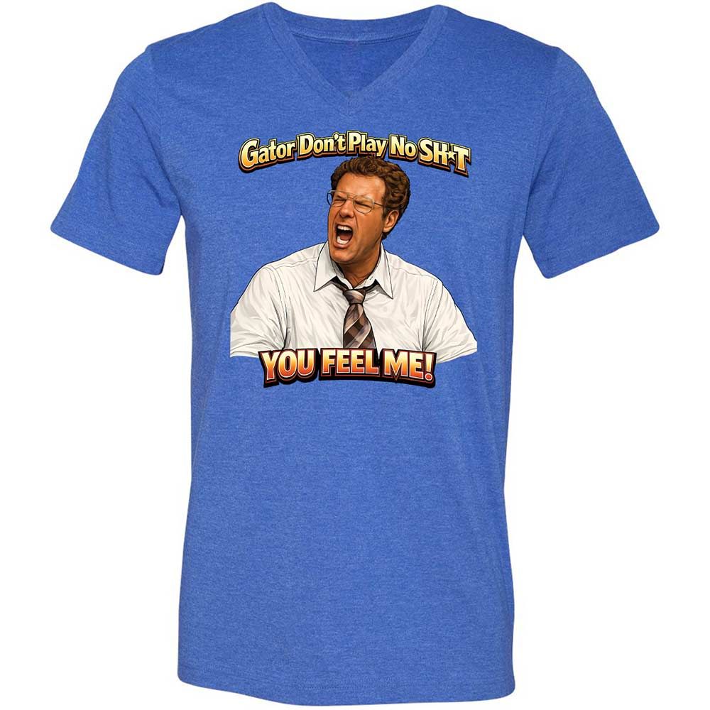 Unisex V-Neck T-Shirt - Z3CKYTBE - Heather True Royal - 4