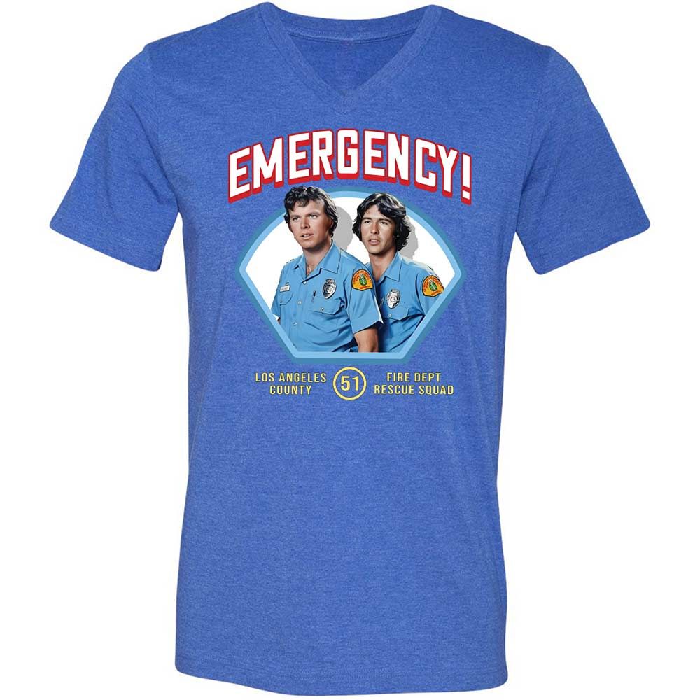 Unisex V-Neck T-Shirt - QABHDMRG - Heather True Royal - 4