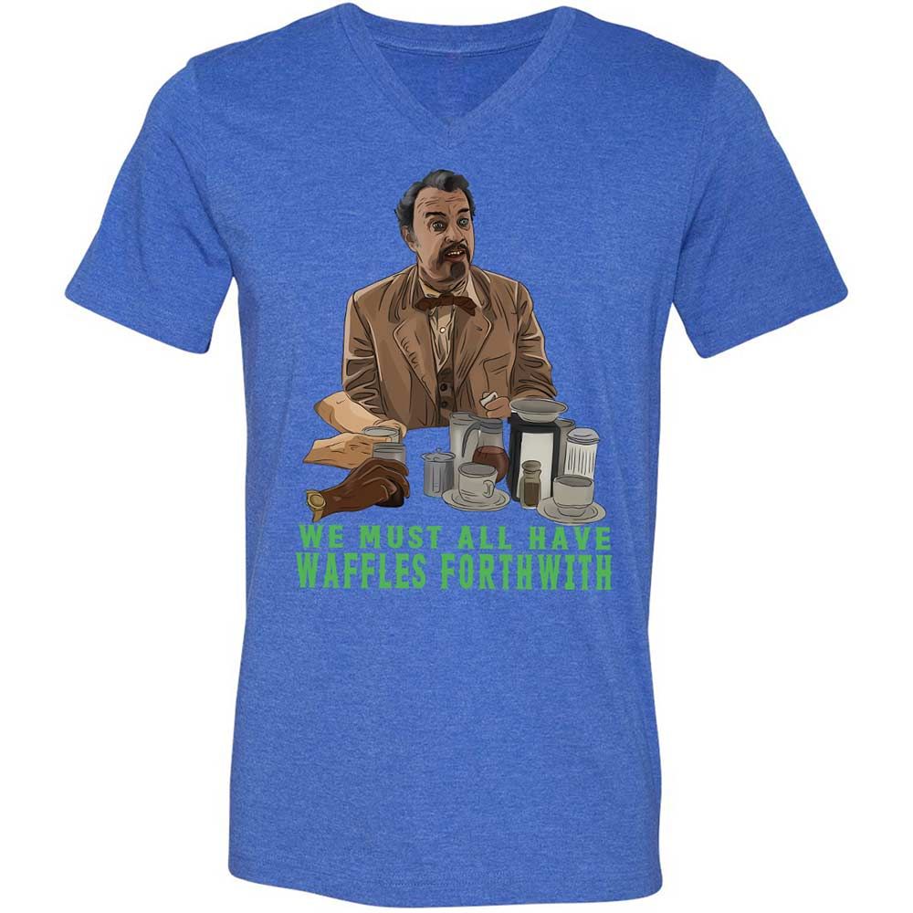 Unisex V-Neck T-Shirt - S9KFU46Y - Heather True Royal - 4