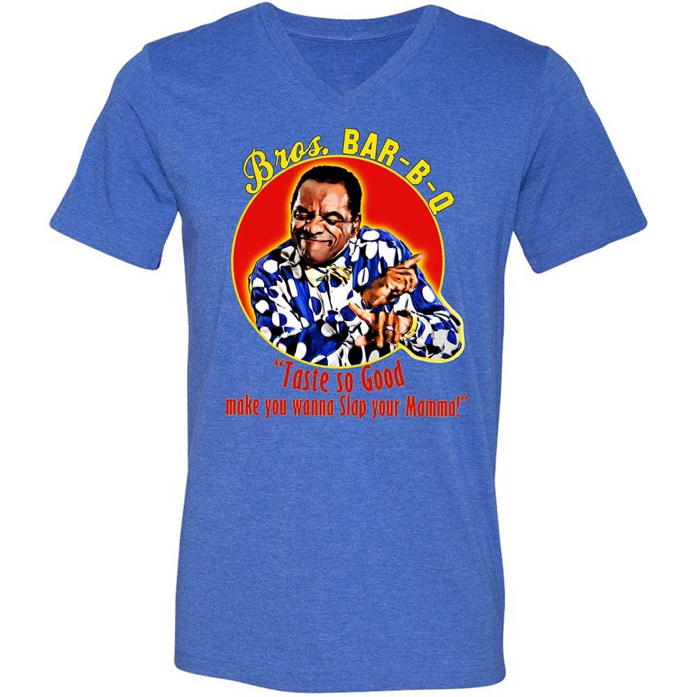 Unisex V-Neck T-Shirt - 7CPYE1EF - Heather True Royal - 4