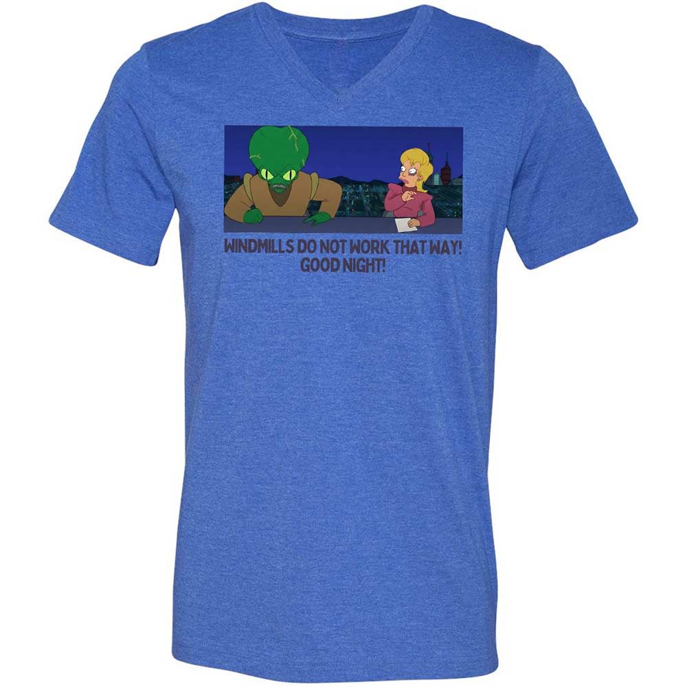 Unisex V-Neck T-Shirt - J9YV6QZ2 - Heather True Royal - 4