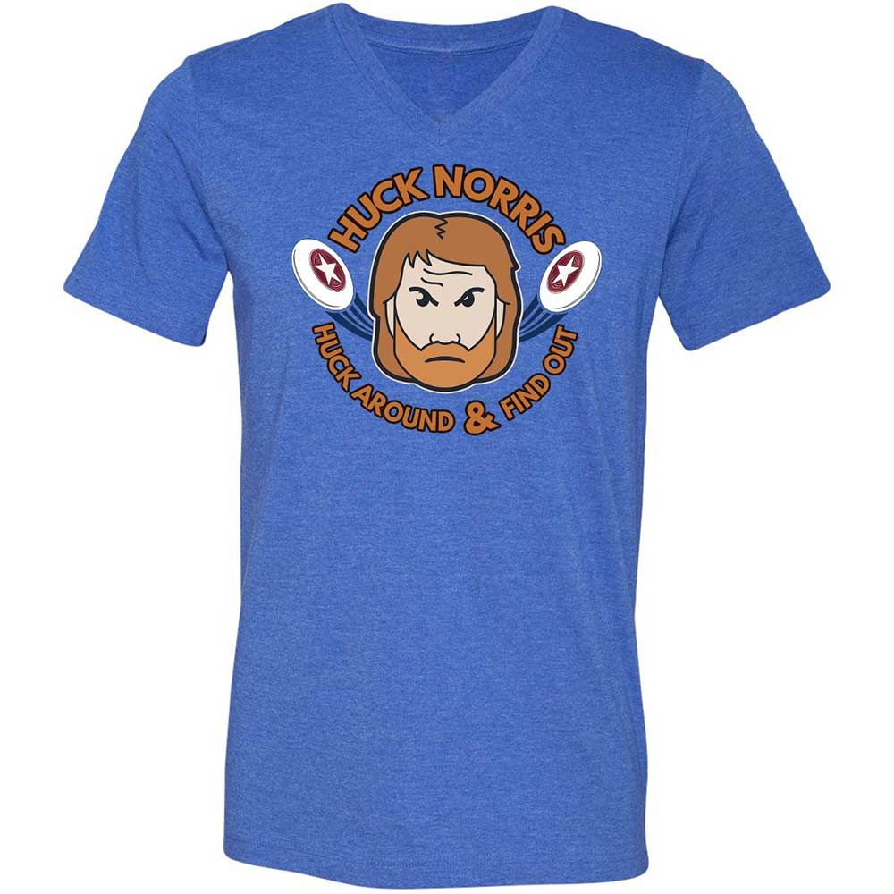 Unisex V-Neck T-Shirt - LNYD3Y8C - Heather True Royal - 4