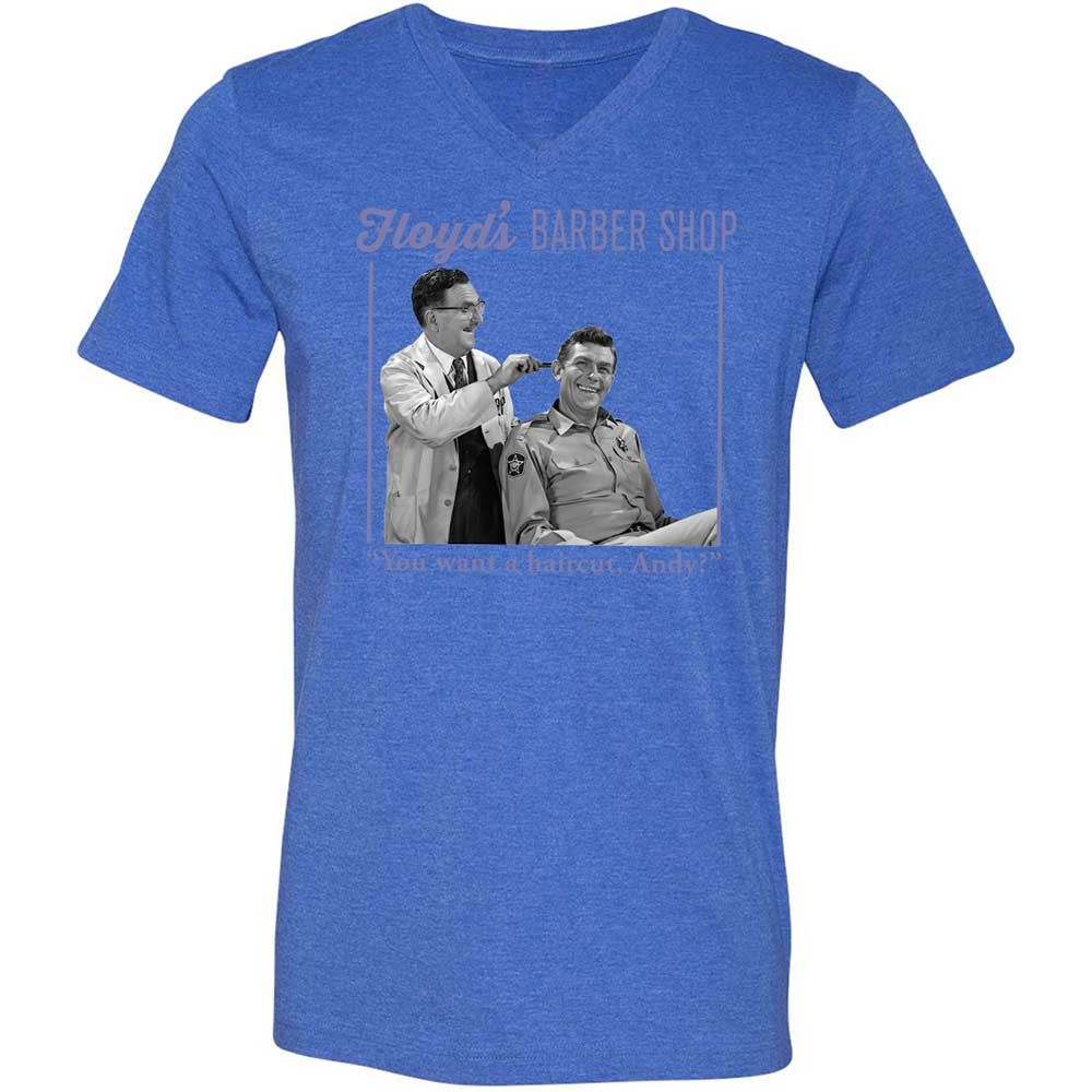 Unisex V-Neck T-Shirt - 7GGXYFWT - Heather True Royal - 4