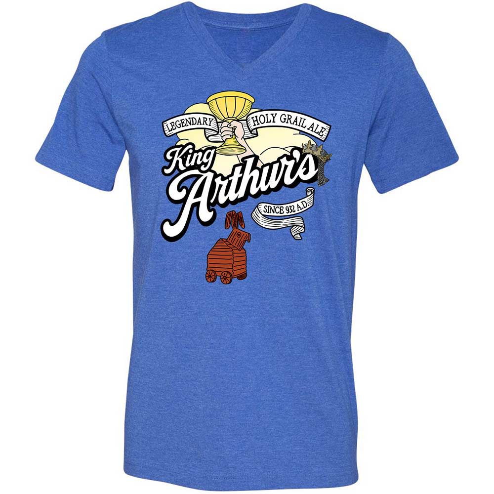 Unisex V-Neck T-Shirt - L9RJ9SG1 - Heather True Royal - 4