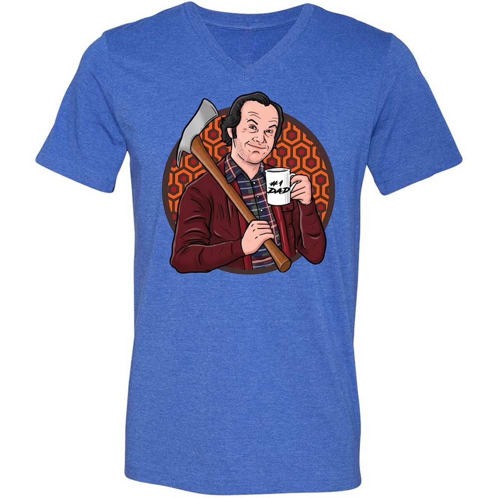 Unisex V-Neck T-Shirt - 2KUF5HJ1 - Heather True Royal - 4