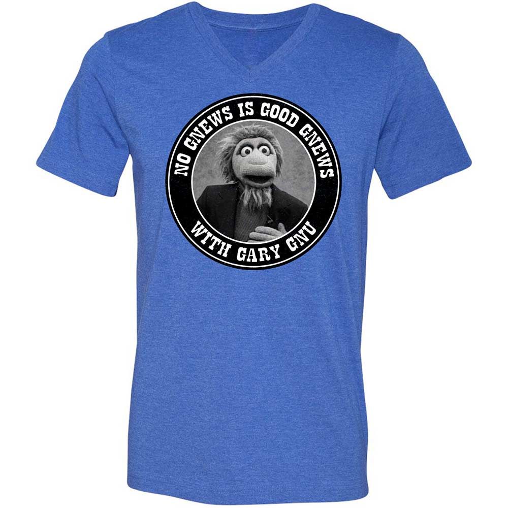 Unisex V-Neck T-Shirt - 2V7PJS9D - Heather True Royal - 4