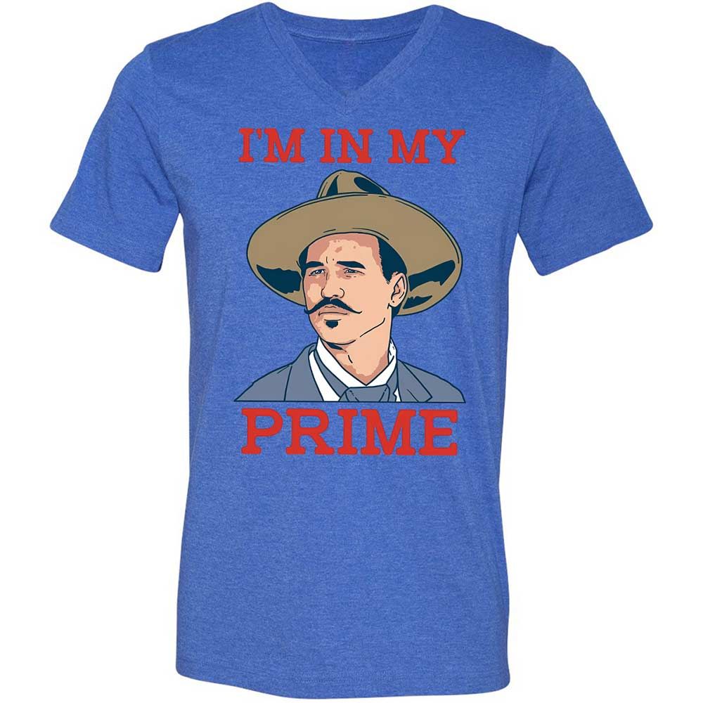Unisex V-Neck T-Shirt - W8FH271Q - Heather True Royal - 4