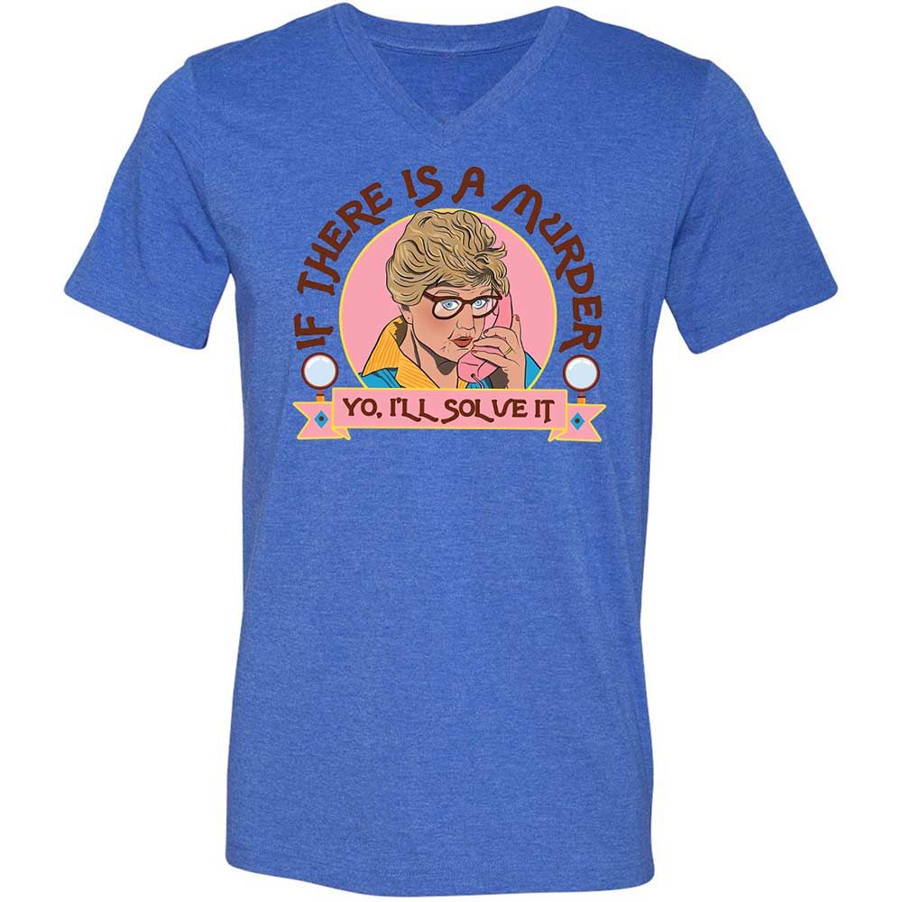 Unisex V-Neck T-Shirt - CEMHUW21 - Heather True Royal - 4