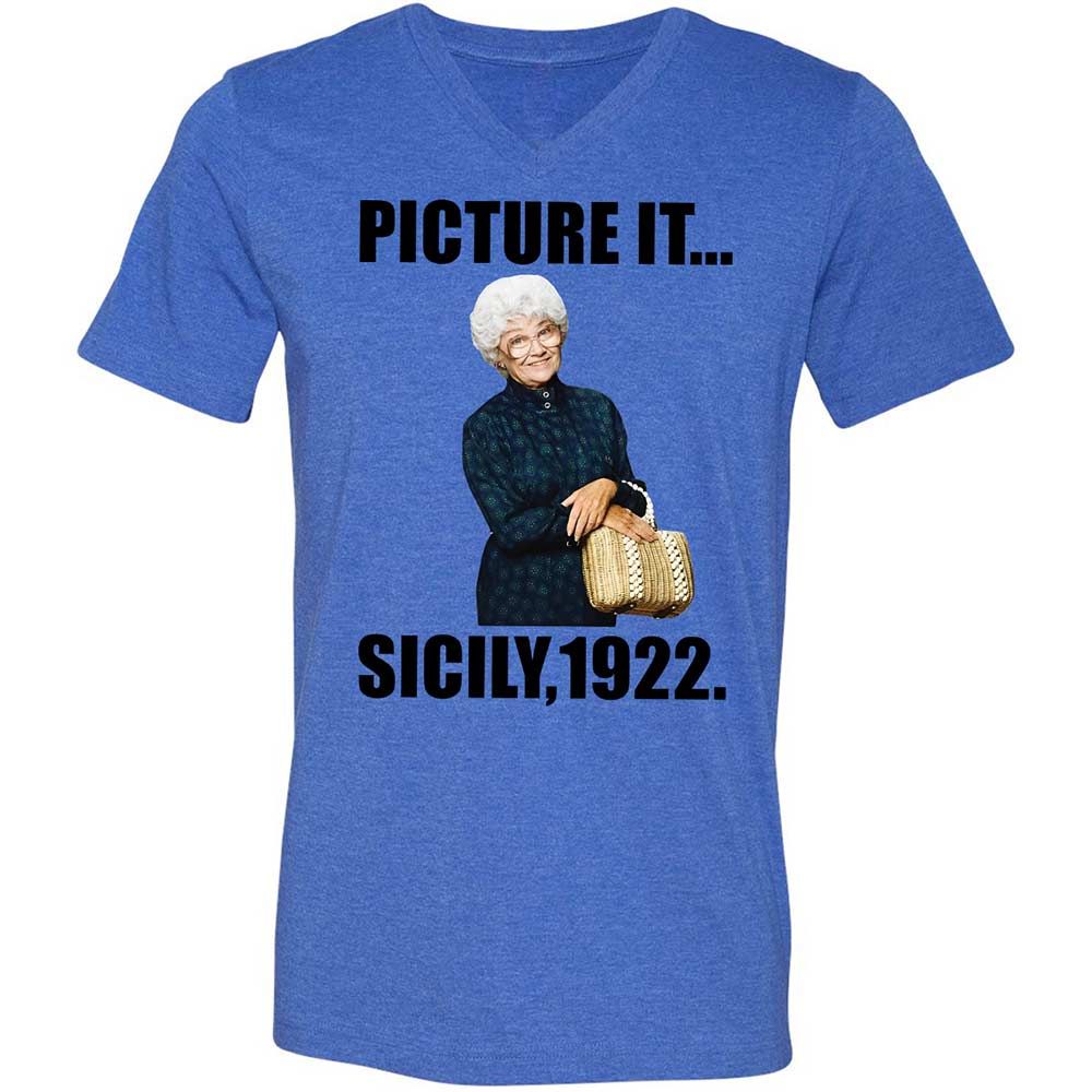 Unisex V-Neck T-Shirt - HHEW922S - Heather True Royal - 4