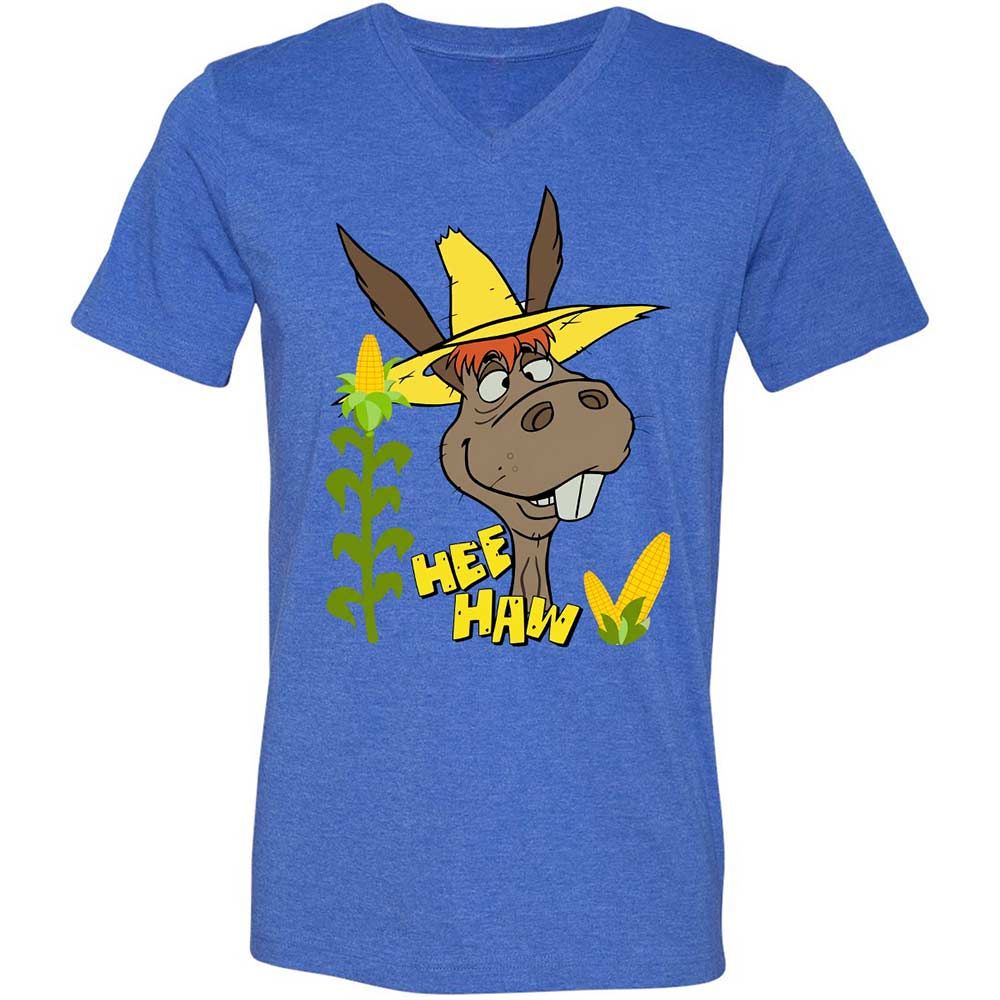Unisex V-Neck T-Shirt - XDKT7B58 - Heather True Royal - 4