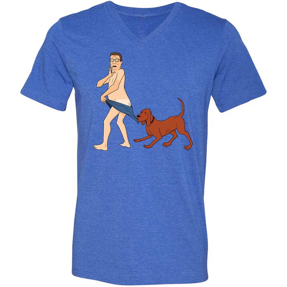 Unisex V-Neck T-Shirt - 4M2FP7QQ - Heather True Royal - 4