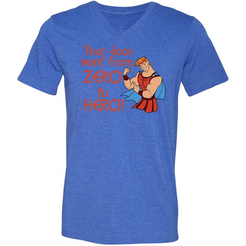Unisex V-Neck T-Shirt - Q7UF636K - Heather True Royal - 4