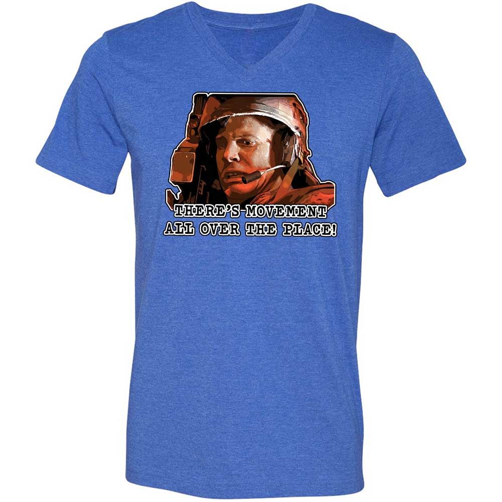 Unisex V-Neck T-Shirt - JE7JE9YW - Heather True Royal - 4