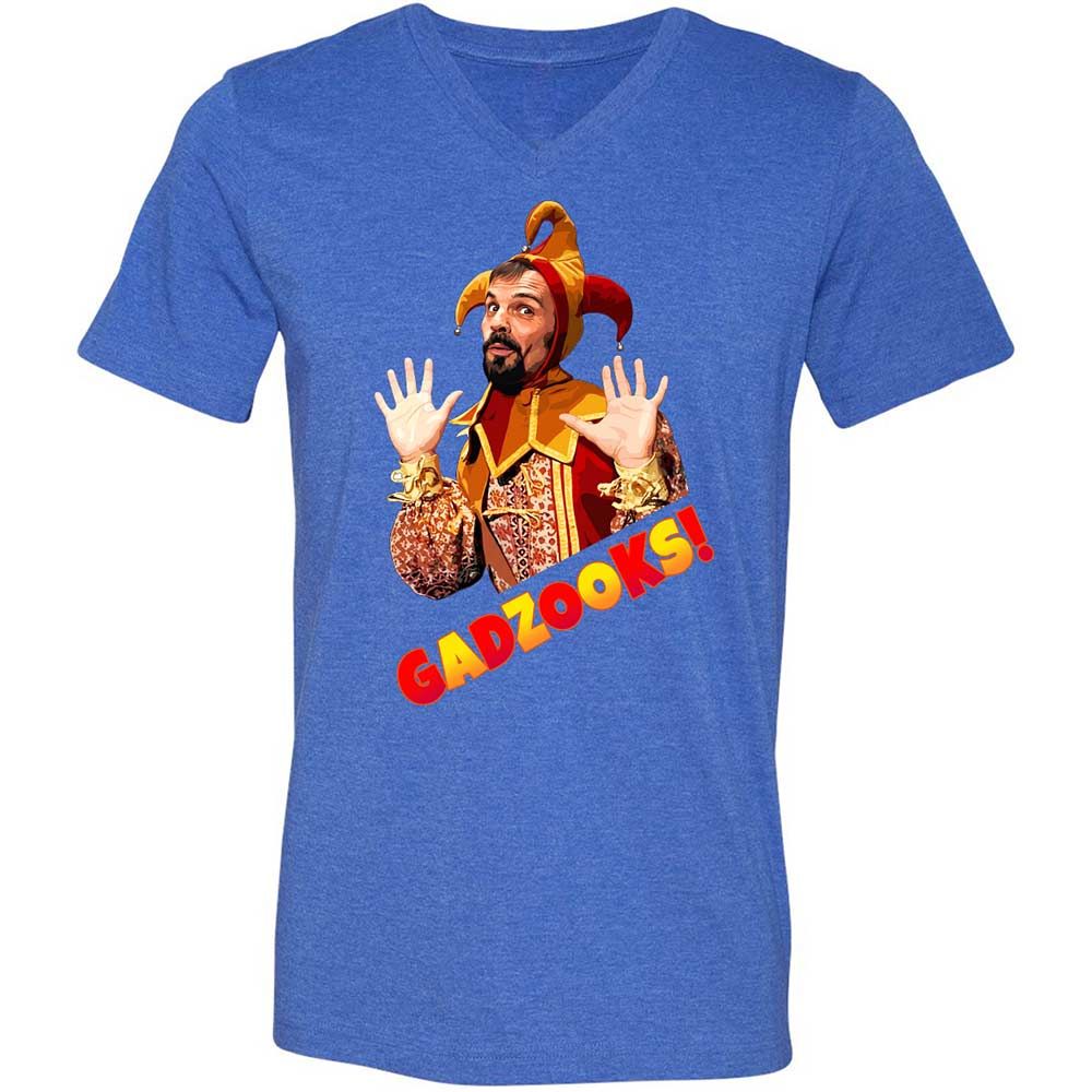 Unisex V-Neck T-Shirt - U8NDSKK3 - Heather True Royal - 4