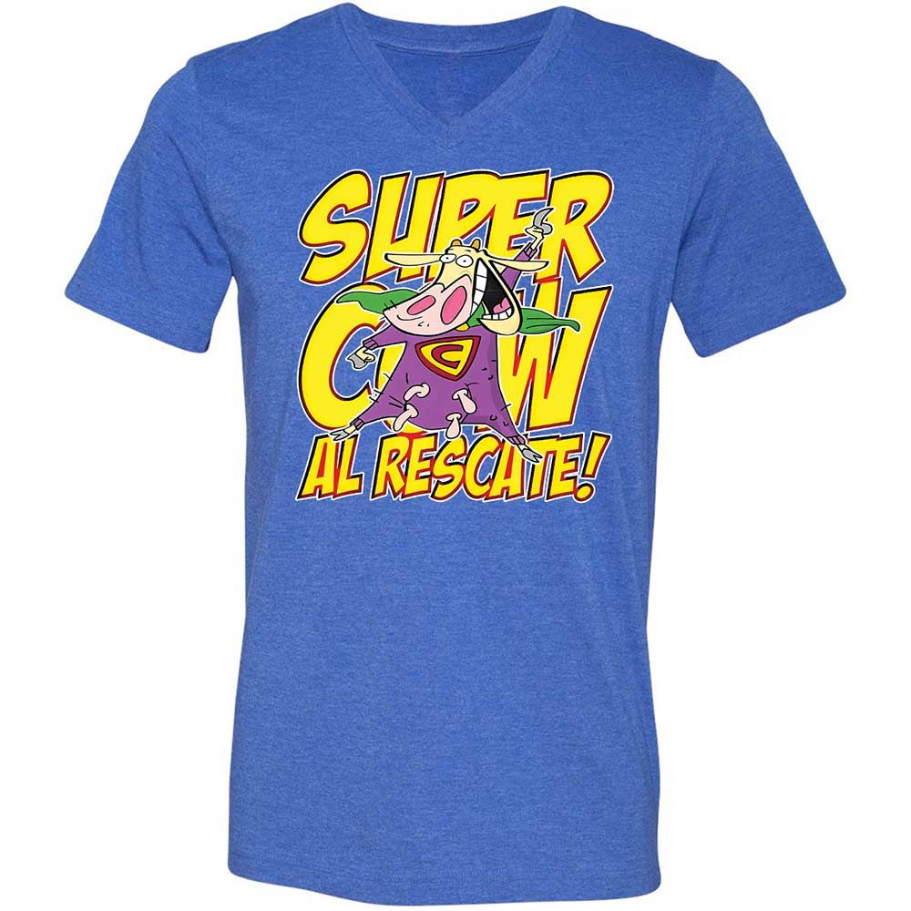 Unisex V-Neck T-Shirt - HLZNMXC3 - Heather True Royal - 4
