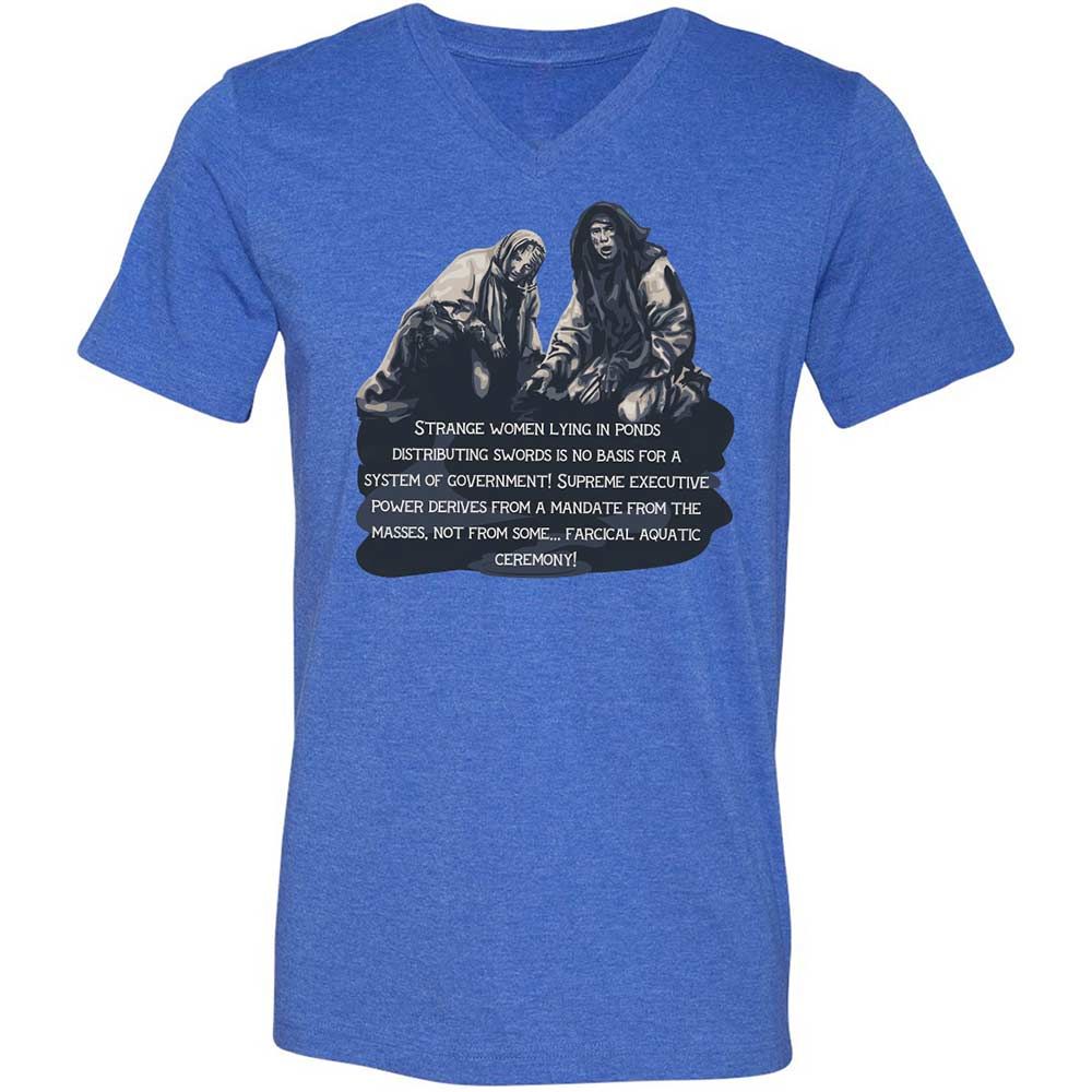 Unisex V-Neck T-Shirt - DT2AFJS4 - Heather True Royal - 4