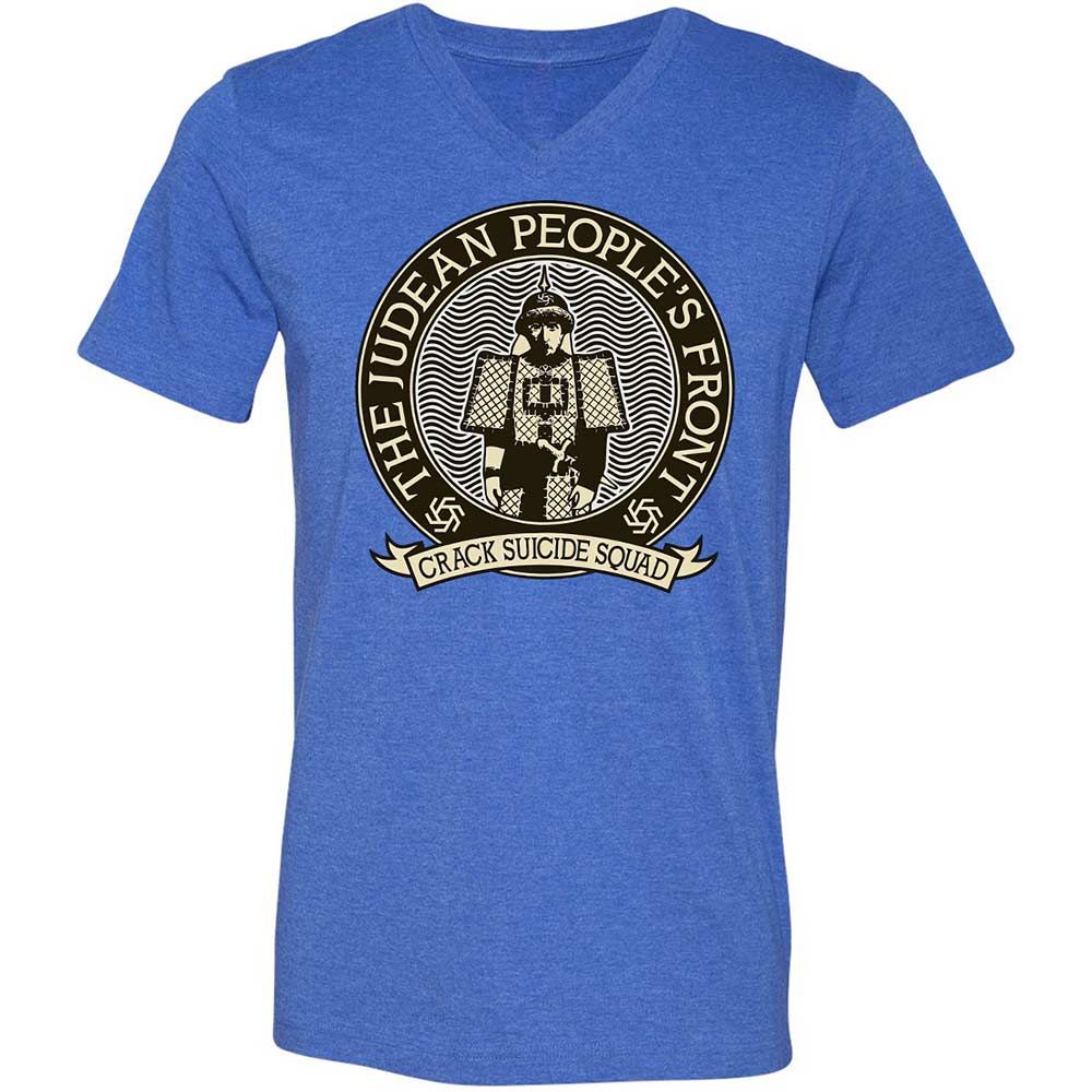Unisex V-Neck T-Shirt - ZSWCV9KZ - Heather True Royal - 4