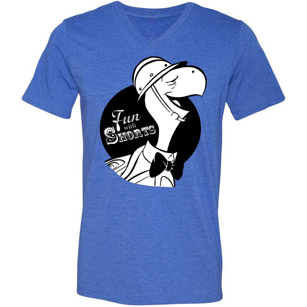 Unisex V-Neck T-Shirt - D68B4ZT9 - Heather True Royal - 4