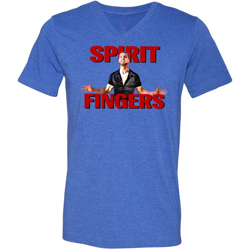 Unisex V-Neck T-Shirt - 4RKQZY3T - Heather True Royal - 4