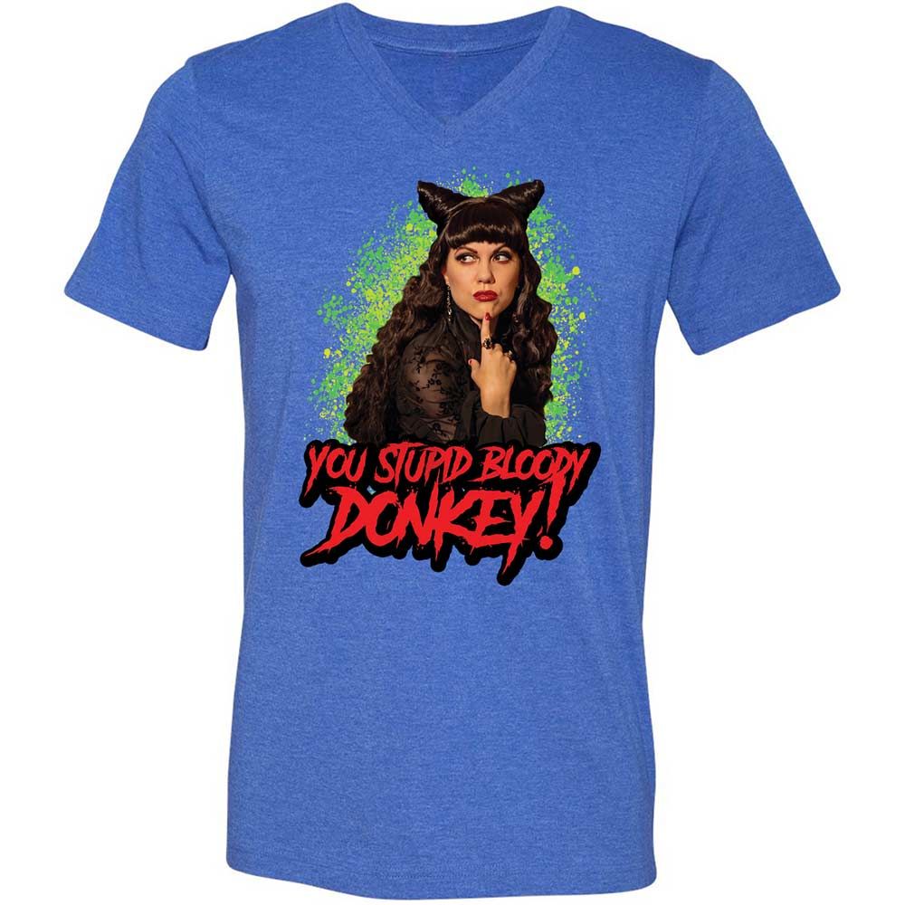 Unisex V-Neck T-Shirt - HX5DU2ZS - Heather True Royal - 4