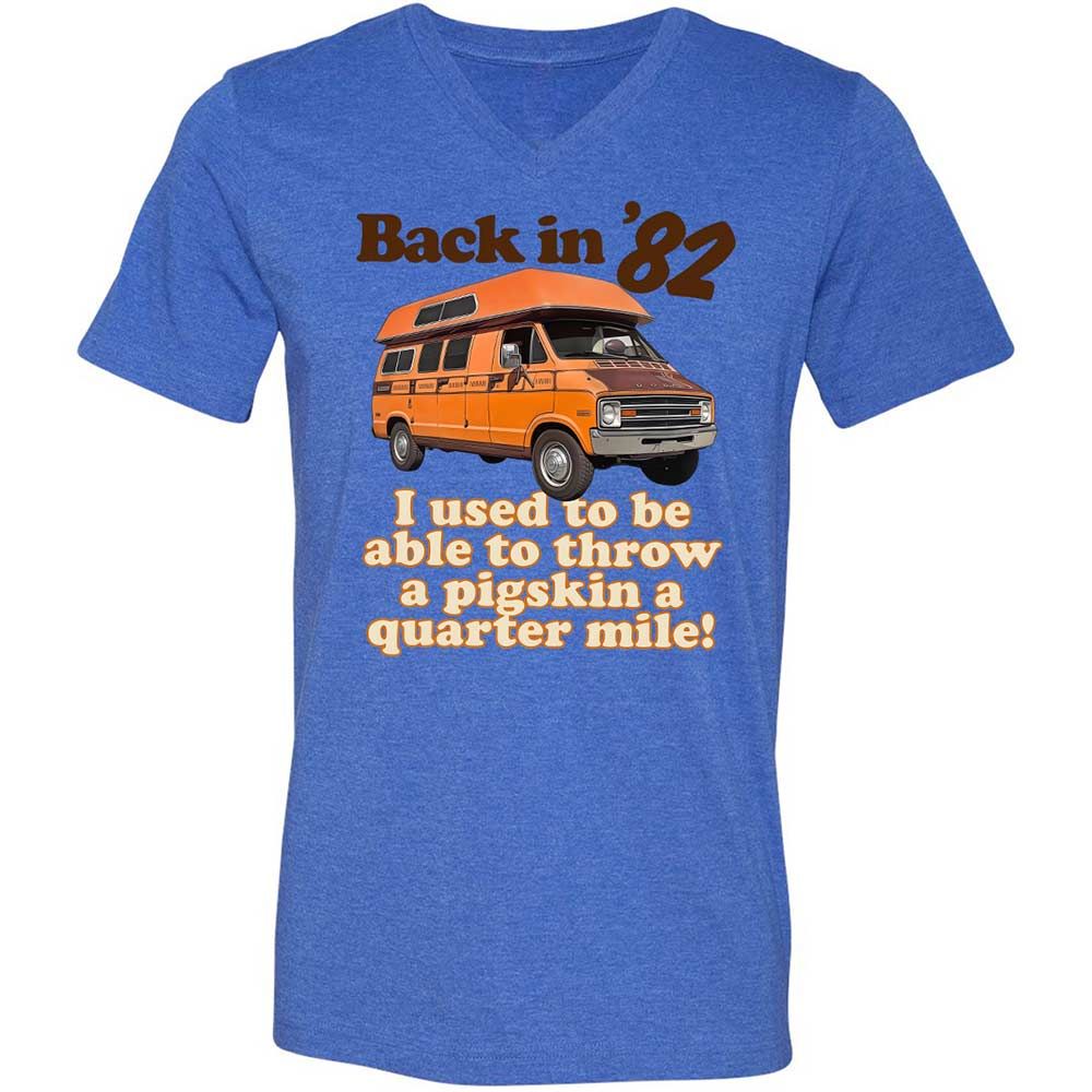 Unisex V-Neck T-Shirt - YND5XQAJ - Heather True Royal - 4